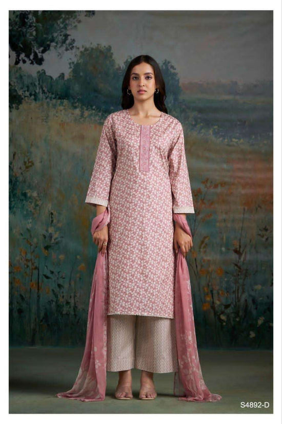 Ganga Fashion Cahana 4892 Premium Cotton Embroidered Dress Material