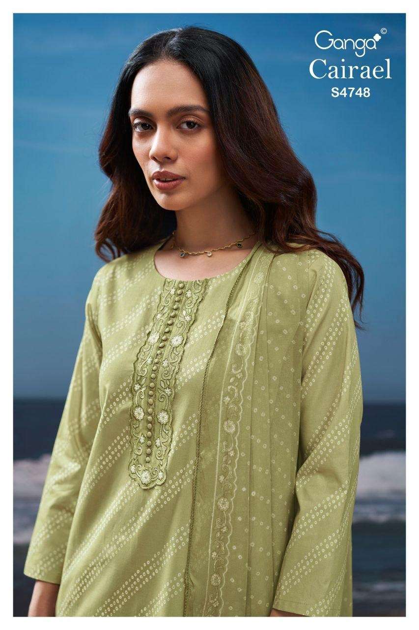 Ganga Fashion Cairael 4748 Premium Cotton Dress Material - Amrah Wholesale