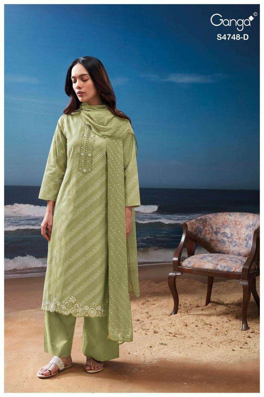Ganga Fashion Cairael 4748 Premium Cotton Dress Material - Amrah Wholesale