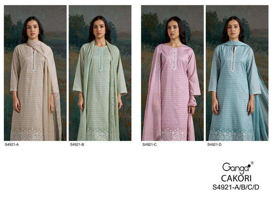 Ganga Fashion Cakori 4921 Premium Cotton Dress Material - Amrah Wholesale