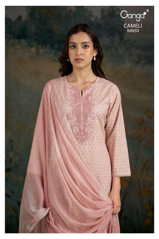 Ganga Fashion Cameli 4933 Premium Cotton Dress Material