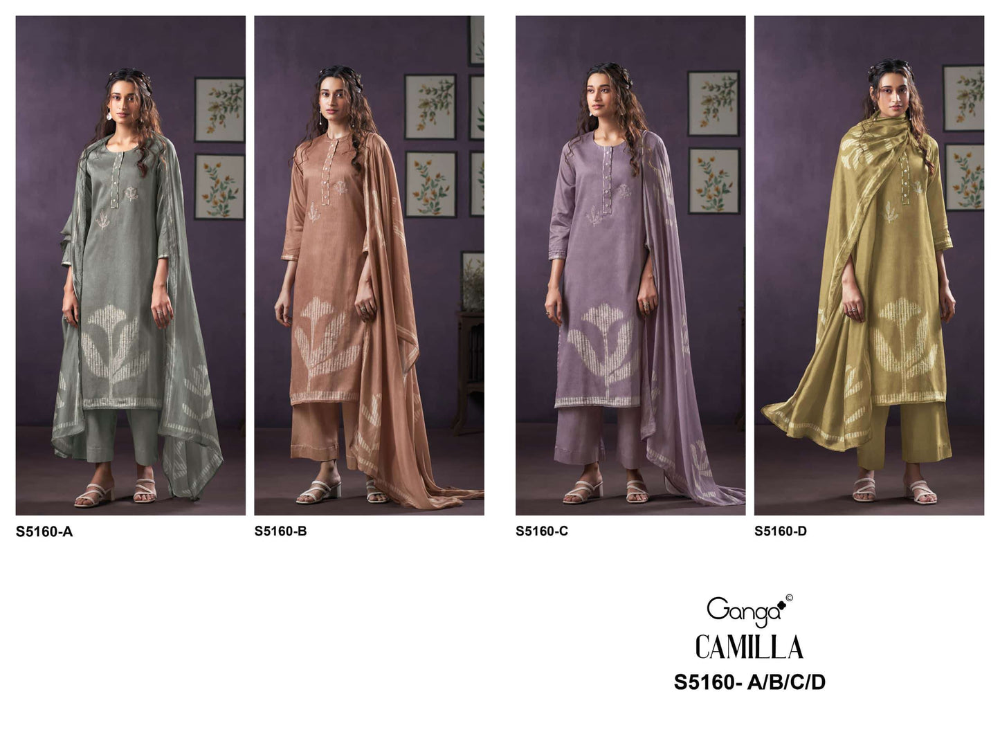 Ganga Fashion Camilla 5160 Premium Cotton Satin Dress Material