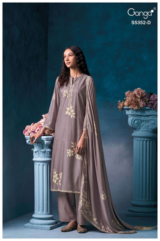 Ganga Fashion Cavelia 5352 Pure Wool Pashmina Winter Dress Material