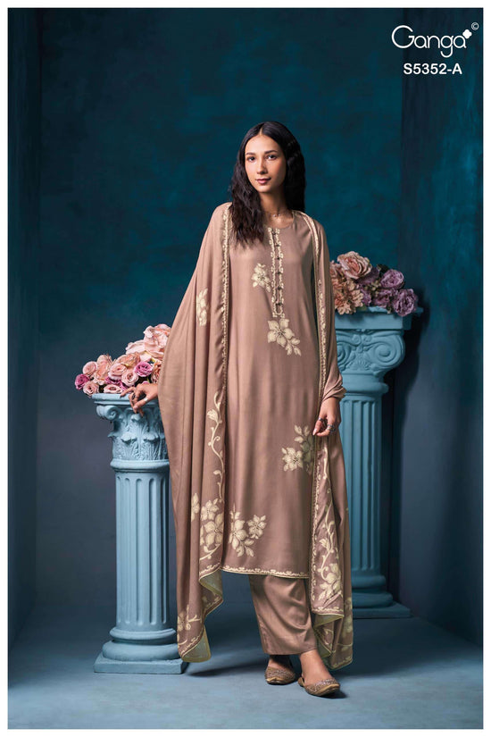 Ganga Fashion Cavelia 5352 Pure Wool Pashmina Winter Dress Material