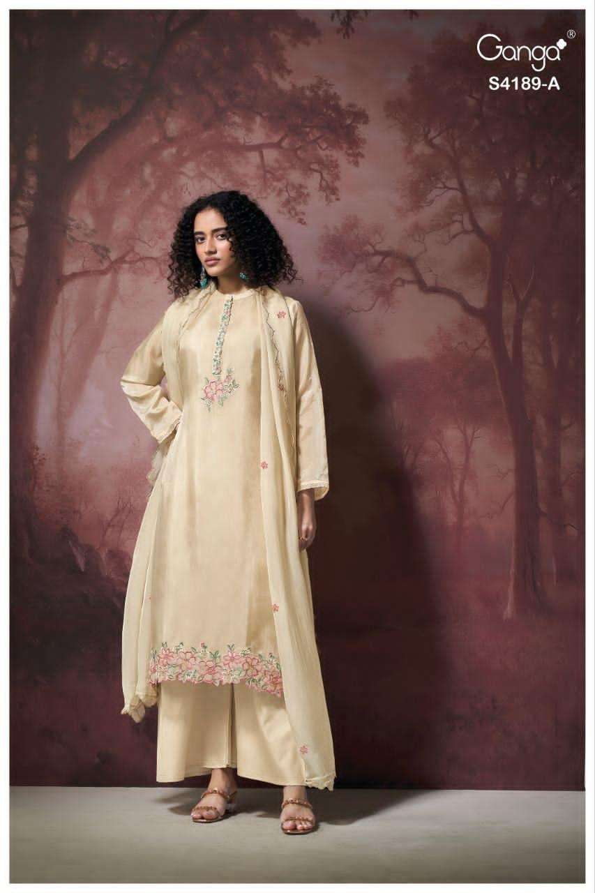 Ganga Fashion Caysa 4189 Pure Bemberg Silk Satin Dress Material - Amrah Wholesale