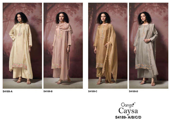 Ganga Fashion Caysa 4189 Pure Bemberg Silk Satin Dress Material - Amrah Wholesale