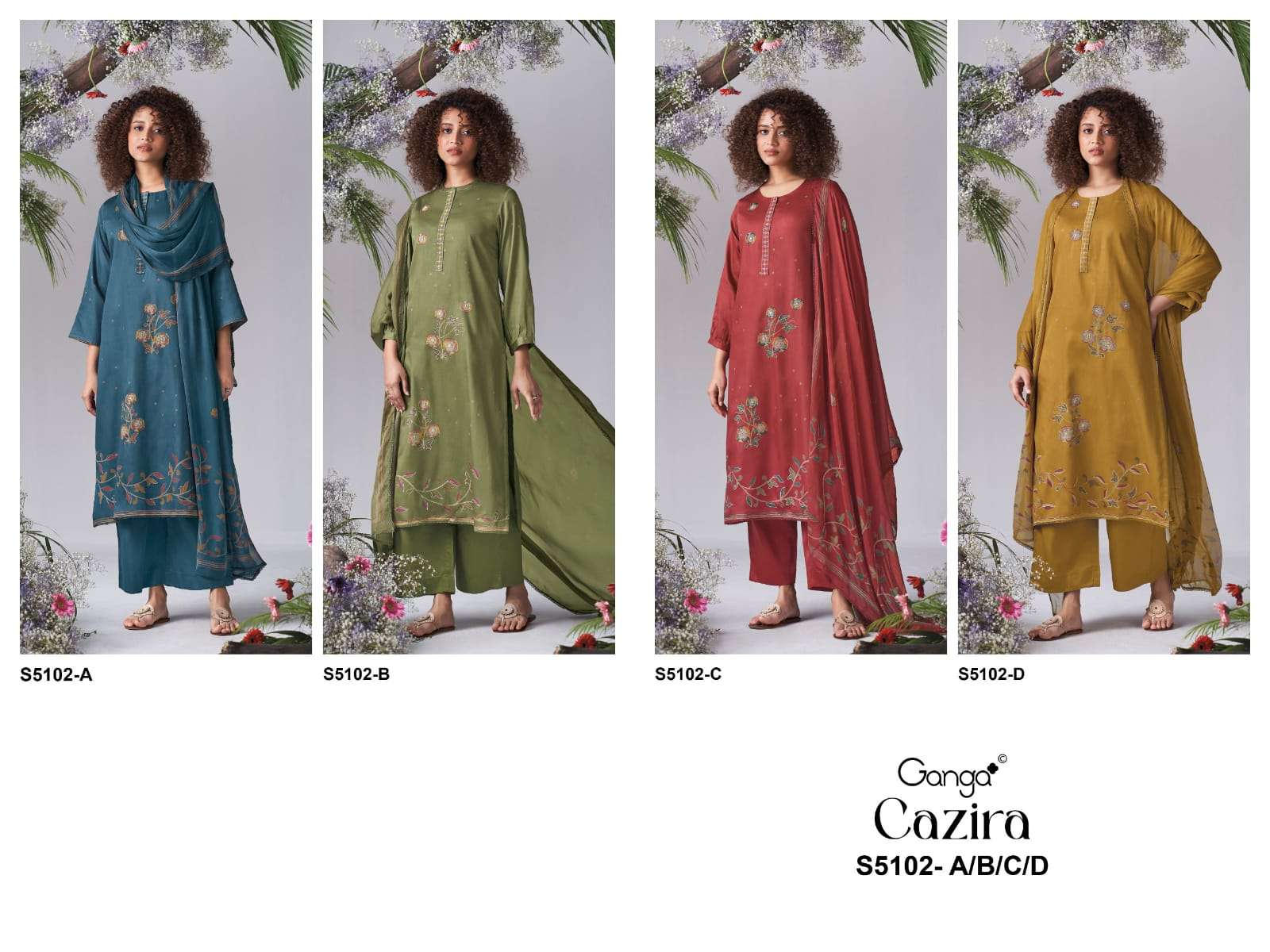Ganga Fashion Cazira 5102 Premium Cotton Satin Dress Material