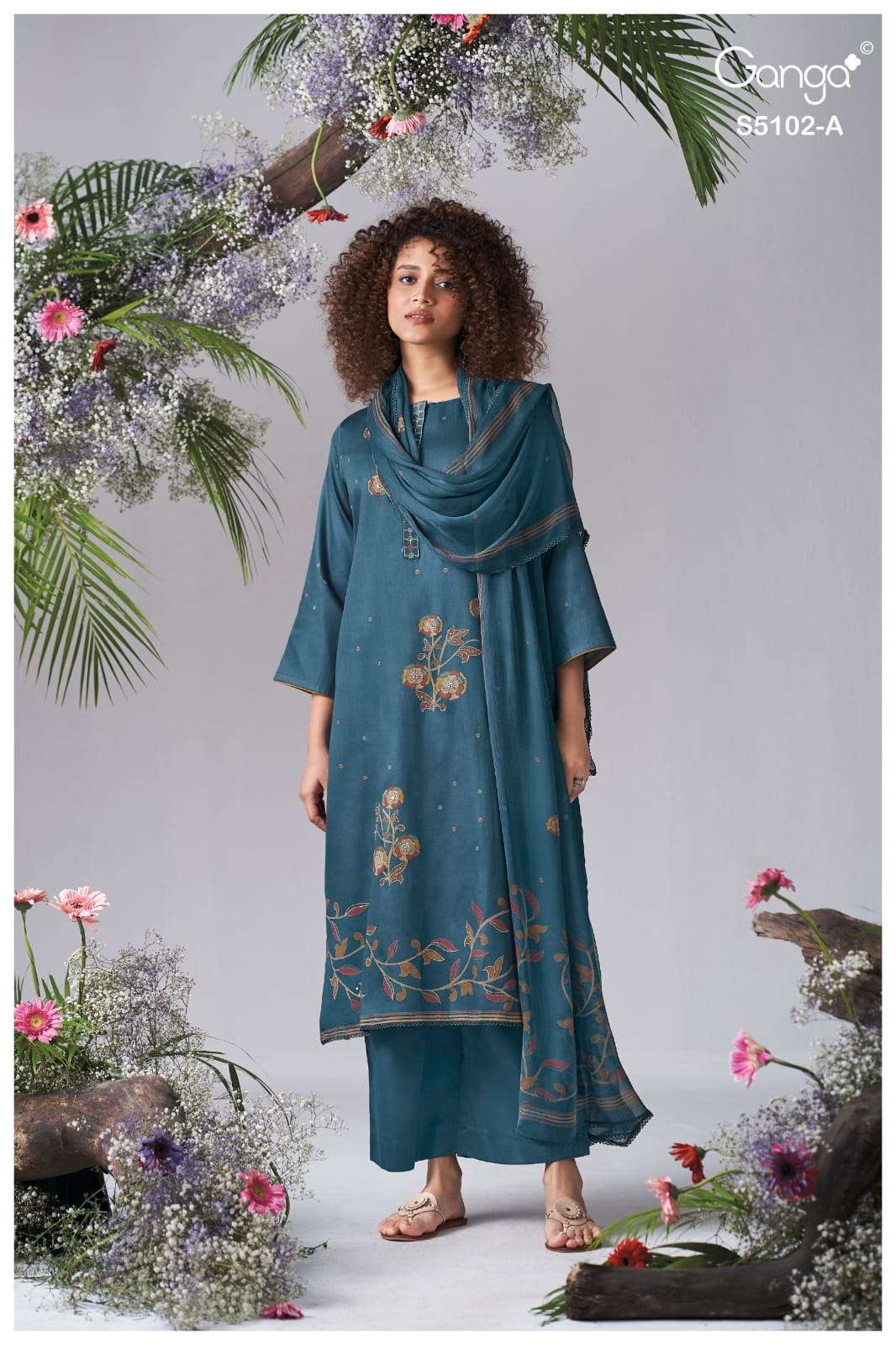 Ganga Fashion Cazira 5102 Premium Cotton Satin Dress Material