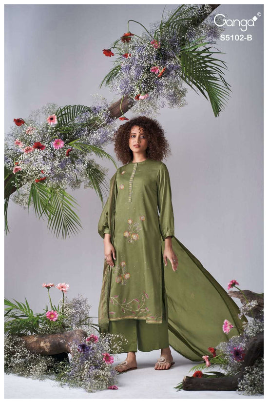 Ganga Fashion Cazira 5102 Premium Cotton Satin Dress Material