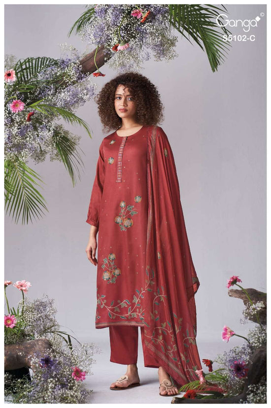 Ganga Fashion Cazira 5102 Premium Cotton Satin Dress Material