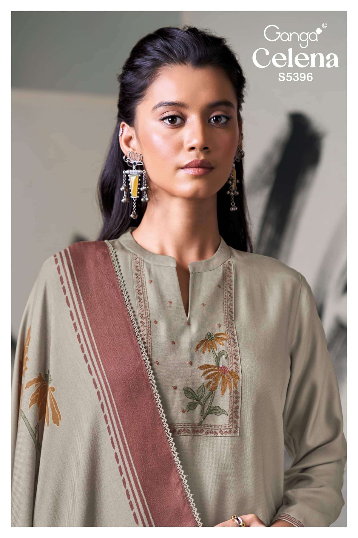 Ganga Fashion Celena 5396 Pure Wool Pashmina Dress Material