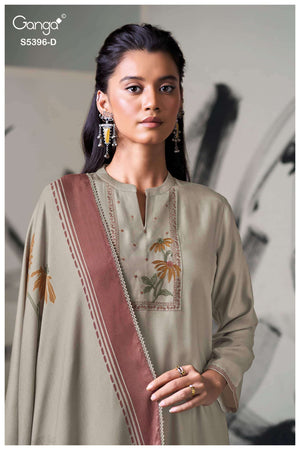 Ganga Fashion Celena 5396 Pure Wool Pashmina Dress Material