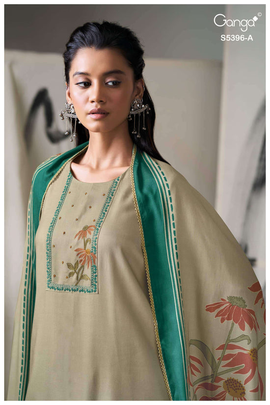 Ganga Fashion Celena 5396 Pure Wool Pashmina Dress Material