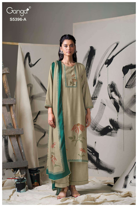 Ganga Fashion Celena 5396 Pure Wool Pashmina Dress Material
