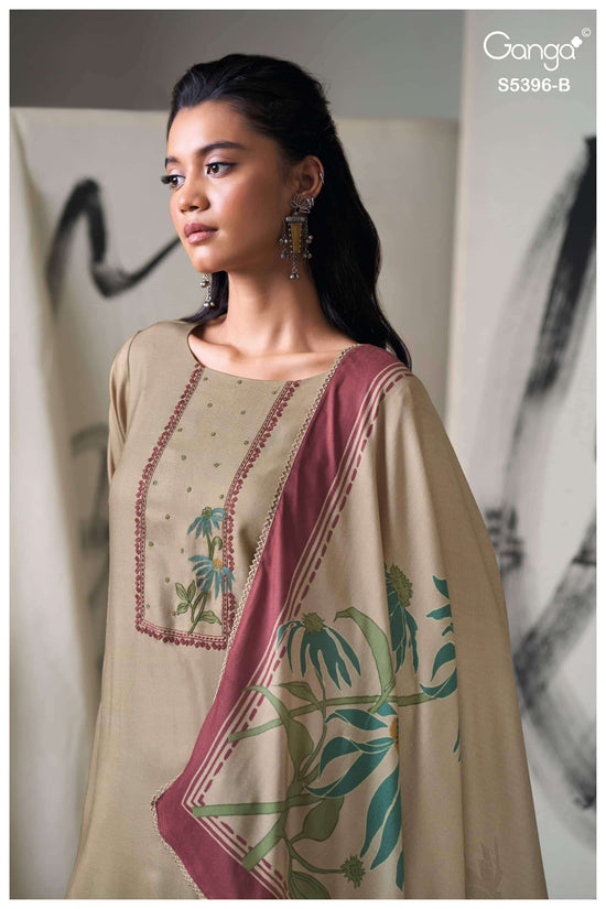 Ganga Fashion Celena 5396 Pure Wool Pashmina Dress Material