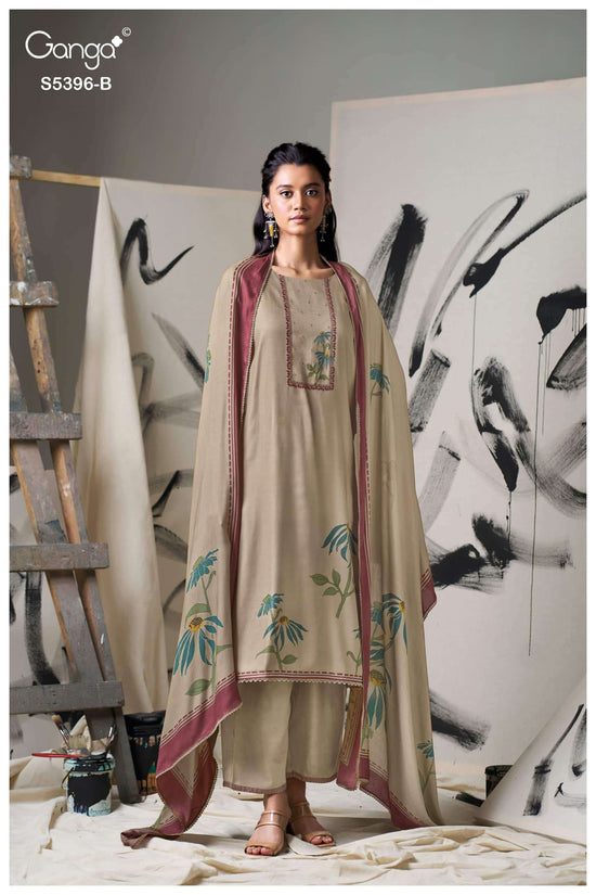 Ganga Fashion Celena 5396 Pure Wool Pashmina Dress Material