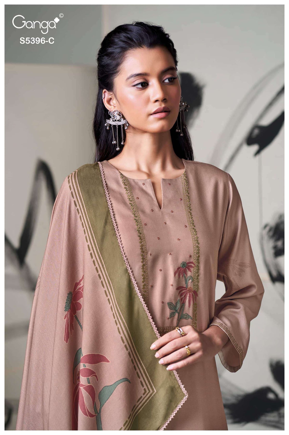Ganga Fashion Celena 5396 Pure Wool Pashmina Dress Material