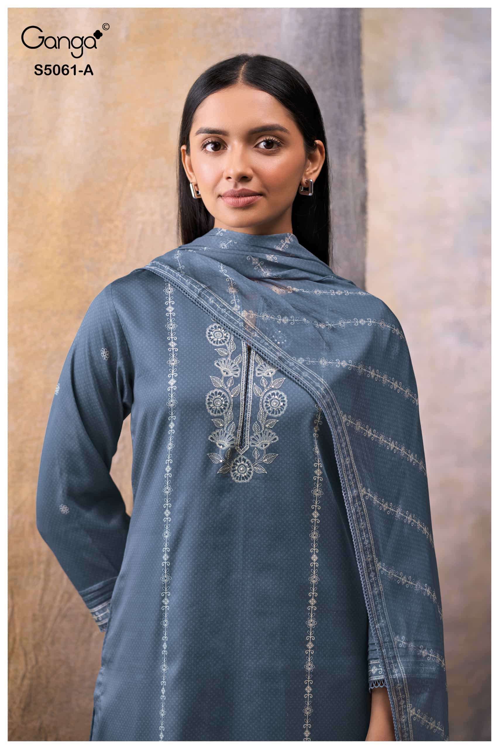 Ganga Fashion Ceysha 5061 Premium Cotton Satin Dress Material