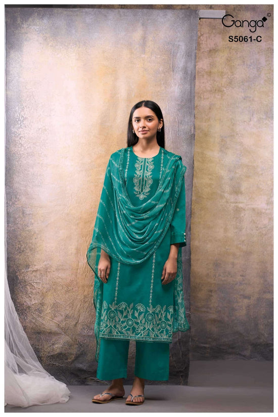 Ganga Fashion Ceysha 5061 Premium Cotton Satin Dress Material - Amrah Wholesale