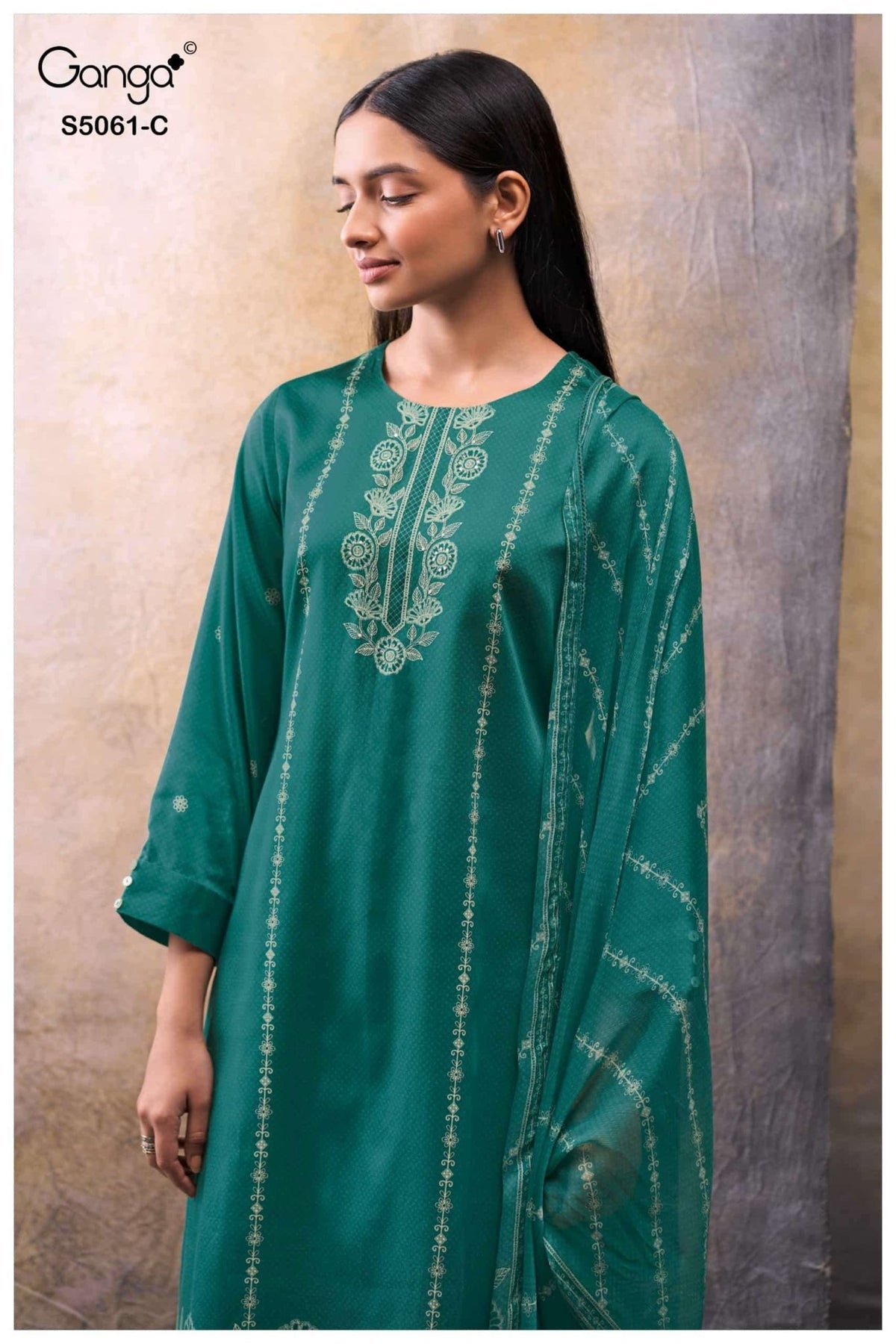 Ganga Fashion Ceysha 5061 Premium Cotton Satin Dress Material - Amrah Wholesale