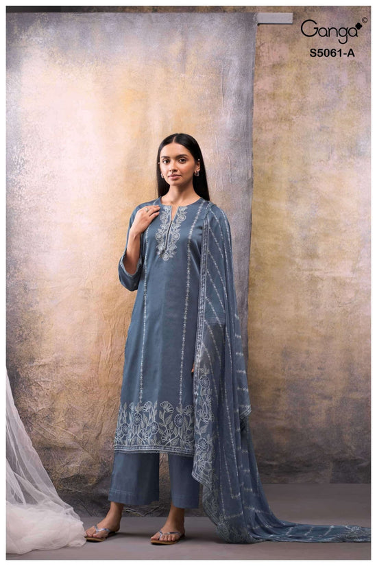 Ganga Fashion Ceysha 5061 Premium Cotton Satin Dress Material - Amrah Wholesale