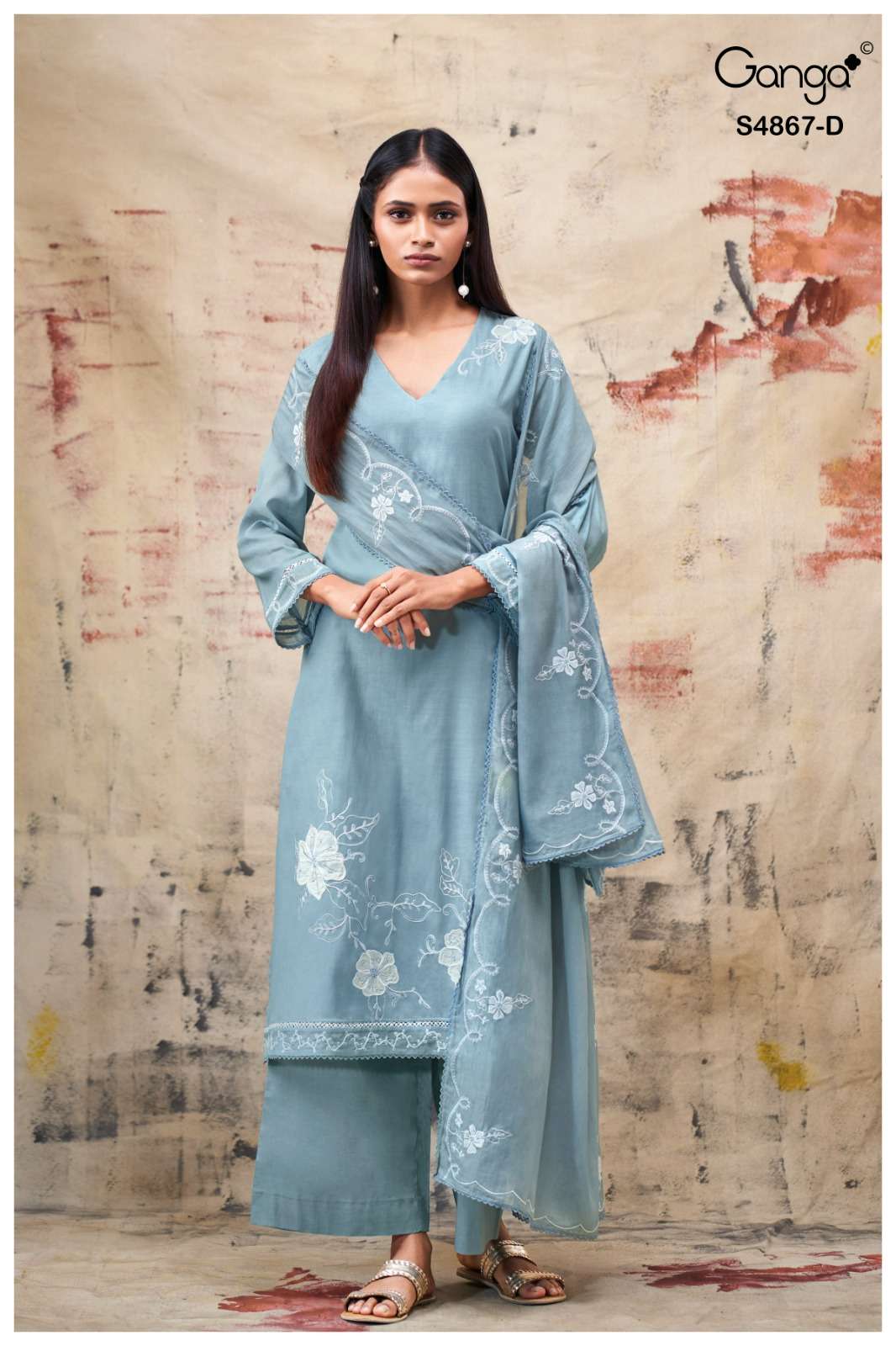 Ganga Fashion Charika 4867 Premium Bemberg Mul Dress Material - Amrah Wholesale