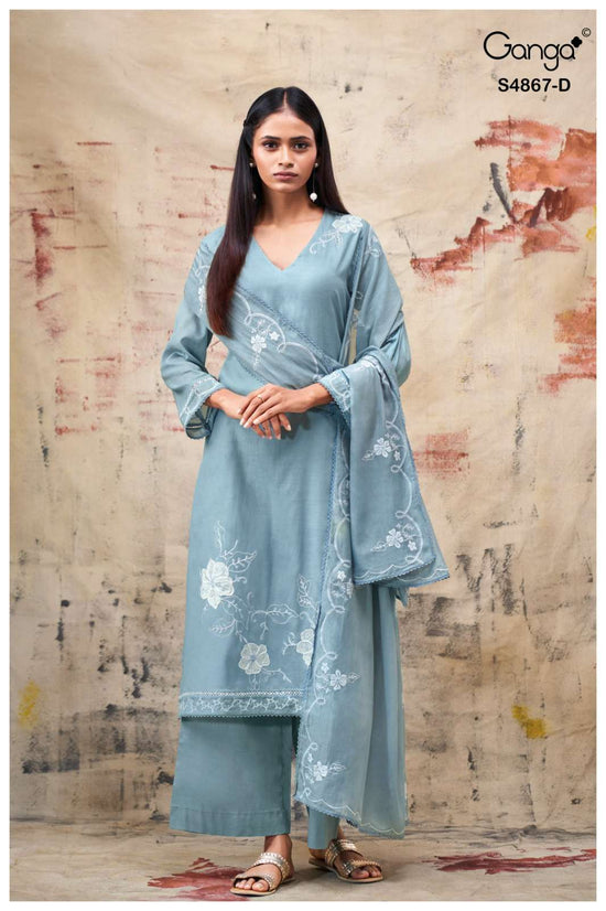 Ganga Fashion Charika 4867 Premium Bemberg Mul Dress Material - Amrah Wholesale