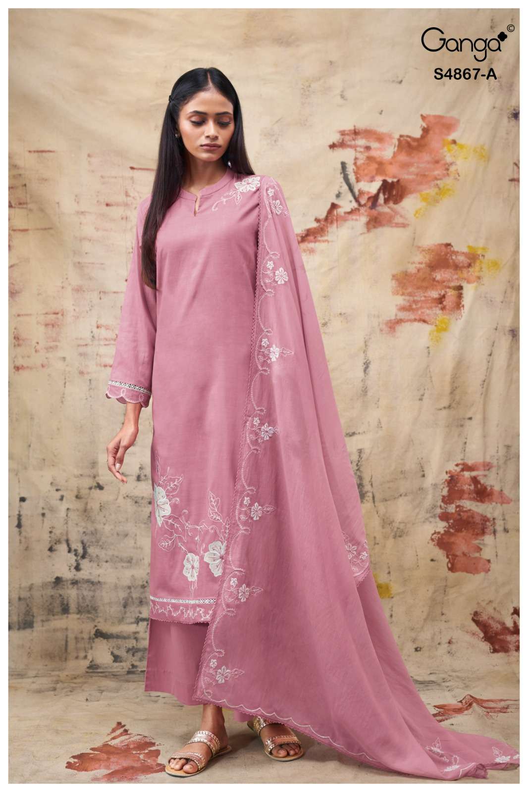 Ganga Fashion Charika 4867 Premium Bemberg Mul Dress Material - Amrah Wholesale