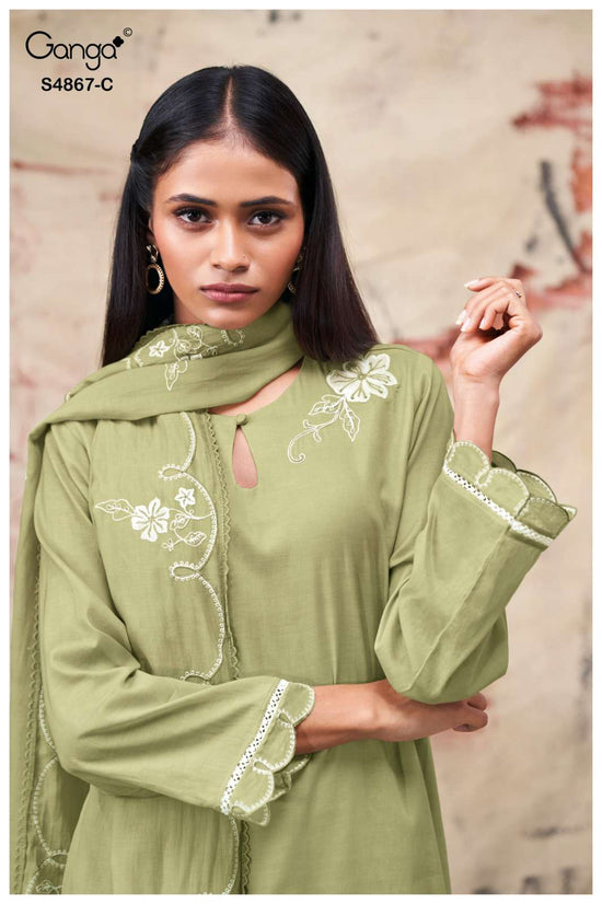 Ganga Fashion Charika 4867 Premium Bemberg Mul Dress Material - Amrah Wholesale