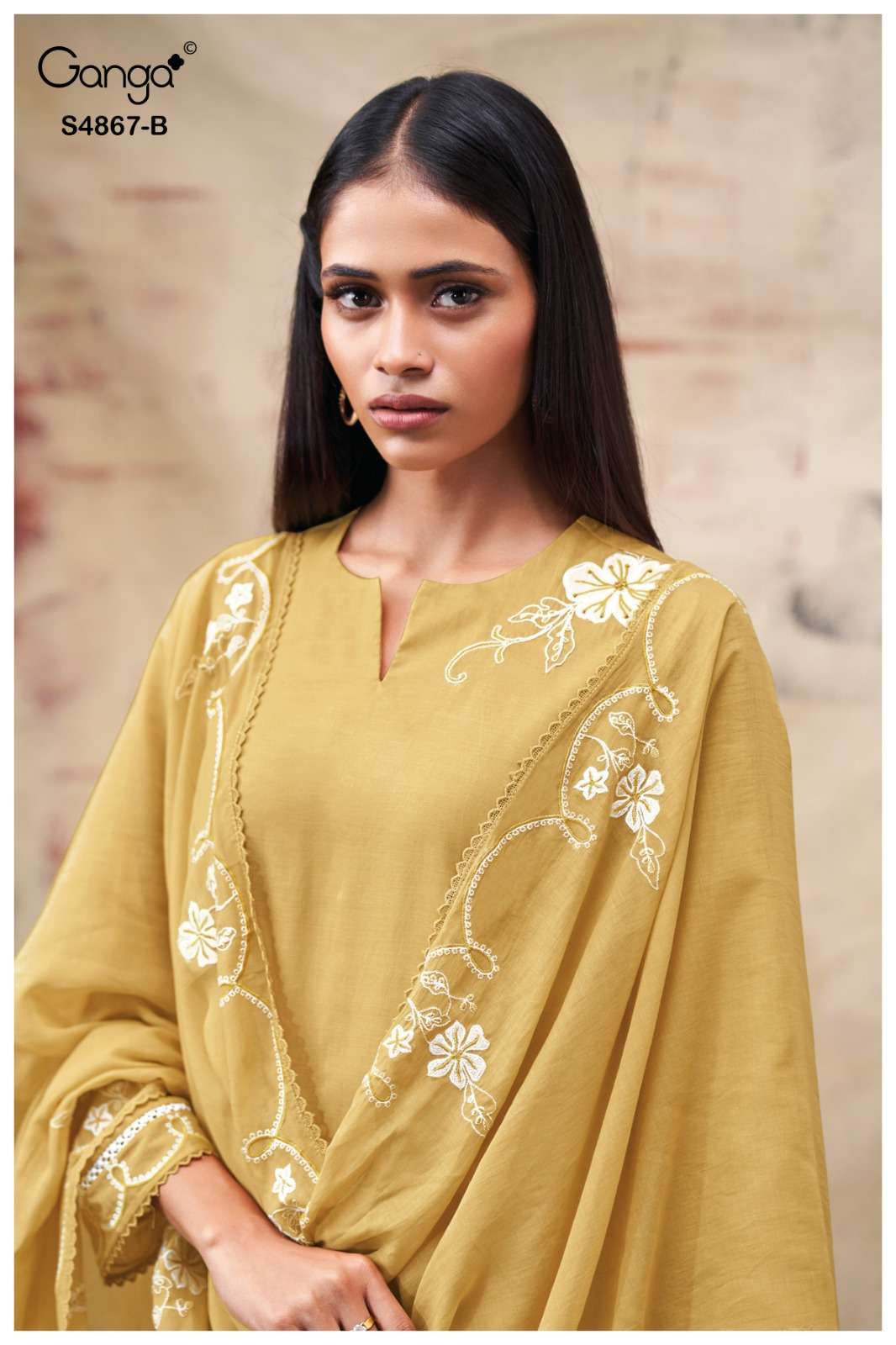 Ganga Fashion Charika 4867 Premium Bemberg Mul Dress Material - Amrah Wholesale