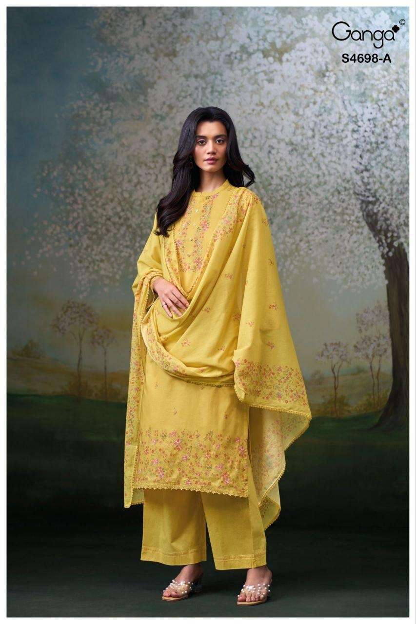 Ganga Fashion Charisha 4698 Premium Cotton Dress Material - Amrah Wholesale