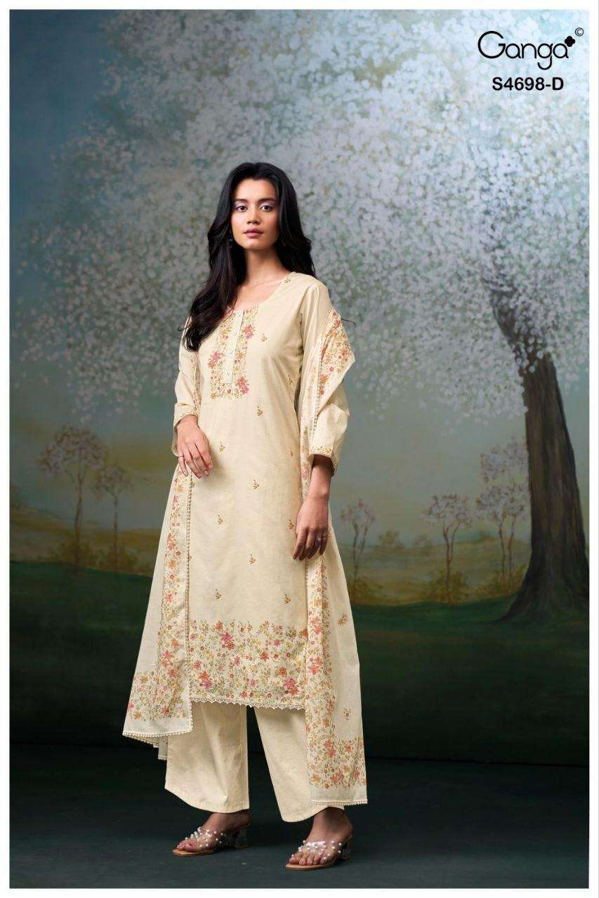 Ganga Fashion Charisha 4698 Premium Cotton Dress Material - Amrah Wholesale