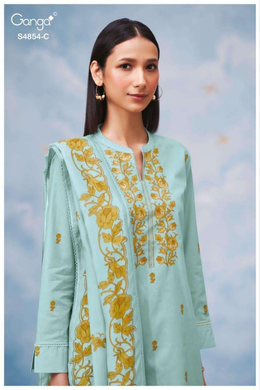 Ganga Fashion Chenoa 4854 Premium Cotton Dress Material - Amrah Wholesale