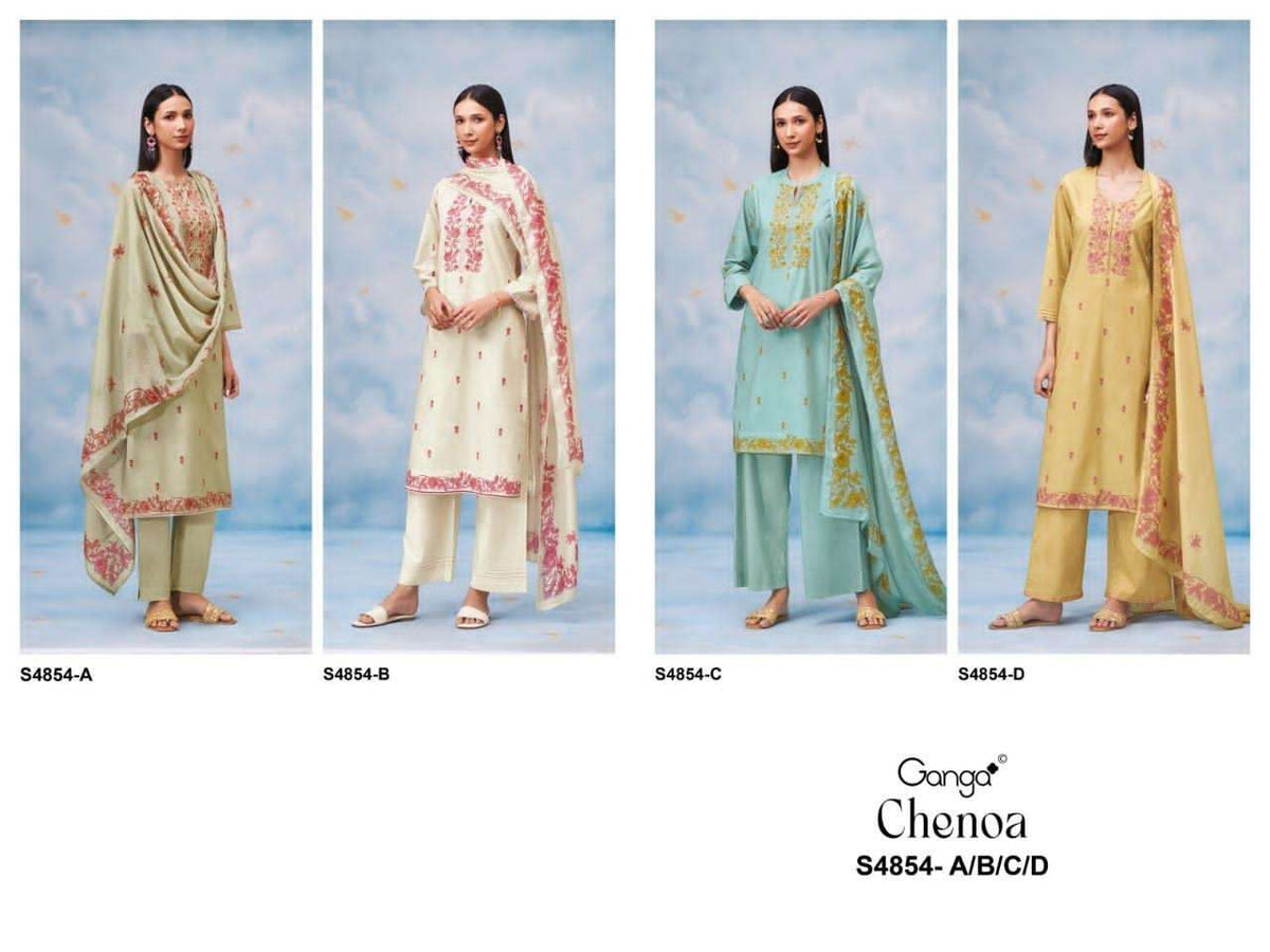 Ganga Fashion Chenoa 4854 Premium Cotton Dress Material - Amrah Wholesale