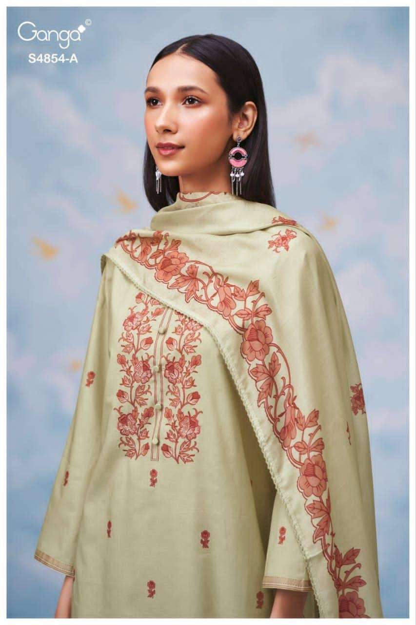 Ganga Fashion Chenoa 4854 Premium Cotton Dress Material - Amrah Wholesale
