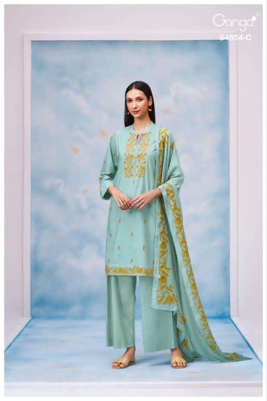 Ganga Fashion Chenoa 4854 Premium Cotton Dress Material - Amrah Wholesale
