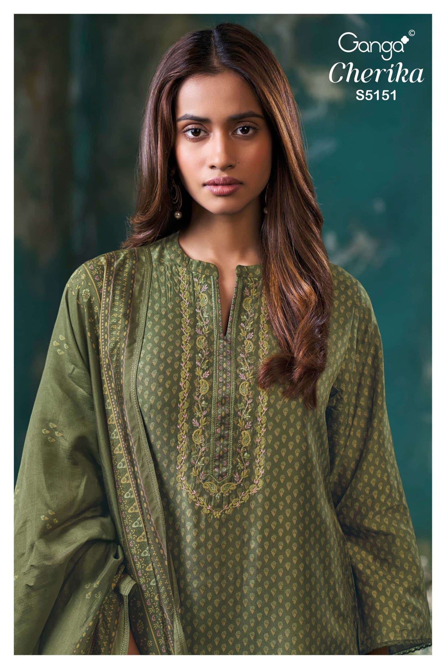 Ganga Fashion Cherika 5151 Bemberg Russian Silk Dress Material