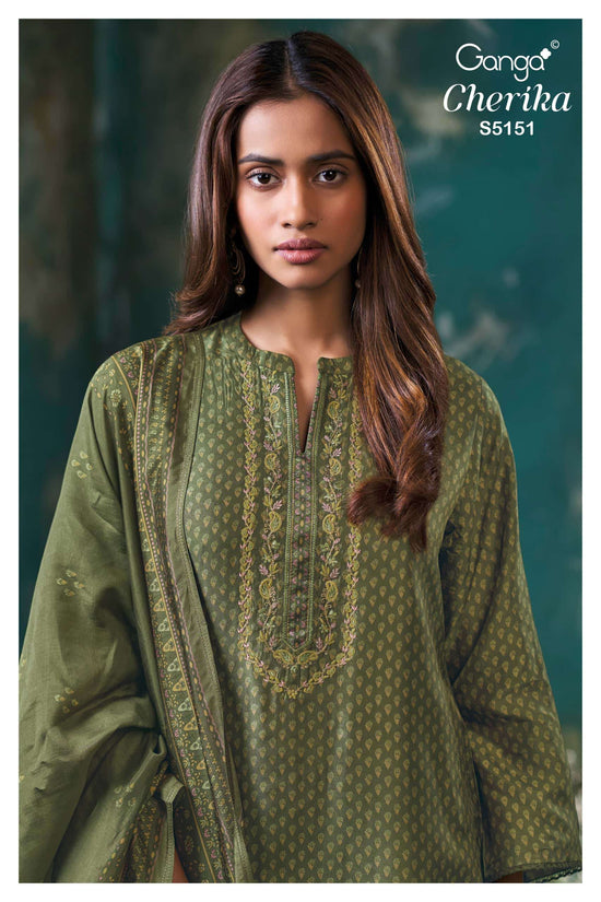 Ganga Fashion Cherika 5151 Bemberg Russian Silk Dress Material
