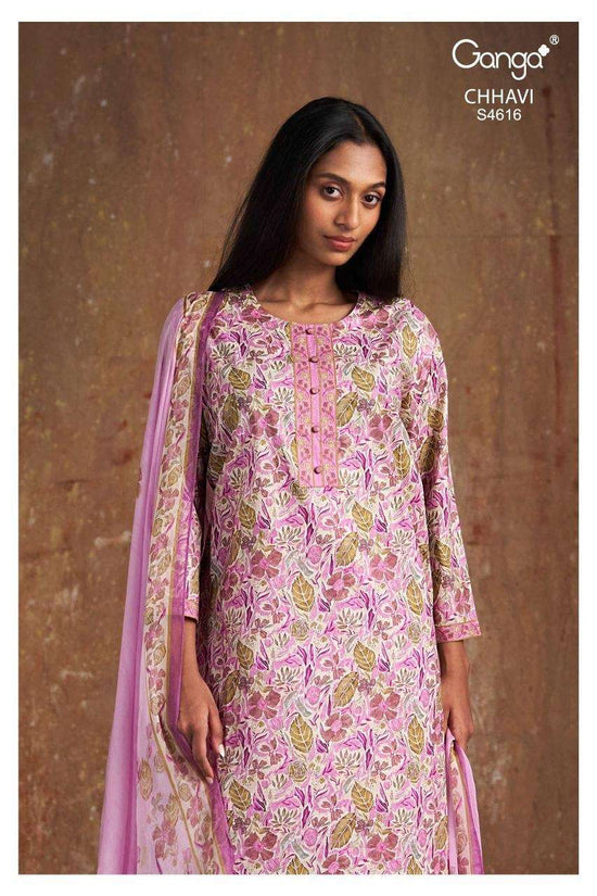 Ganga Fashion Chhavi 4616 Dress Material Wholesale Catalogue - Amrah Wholesale