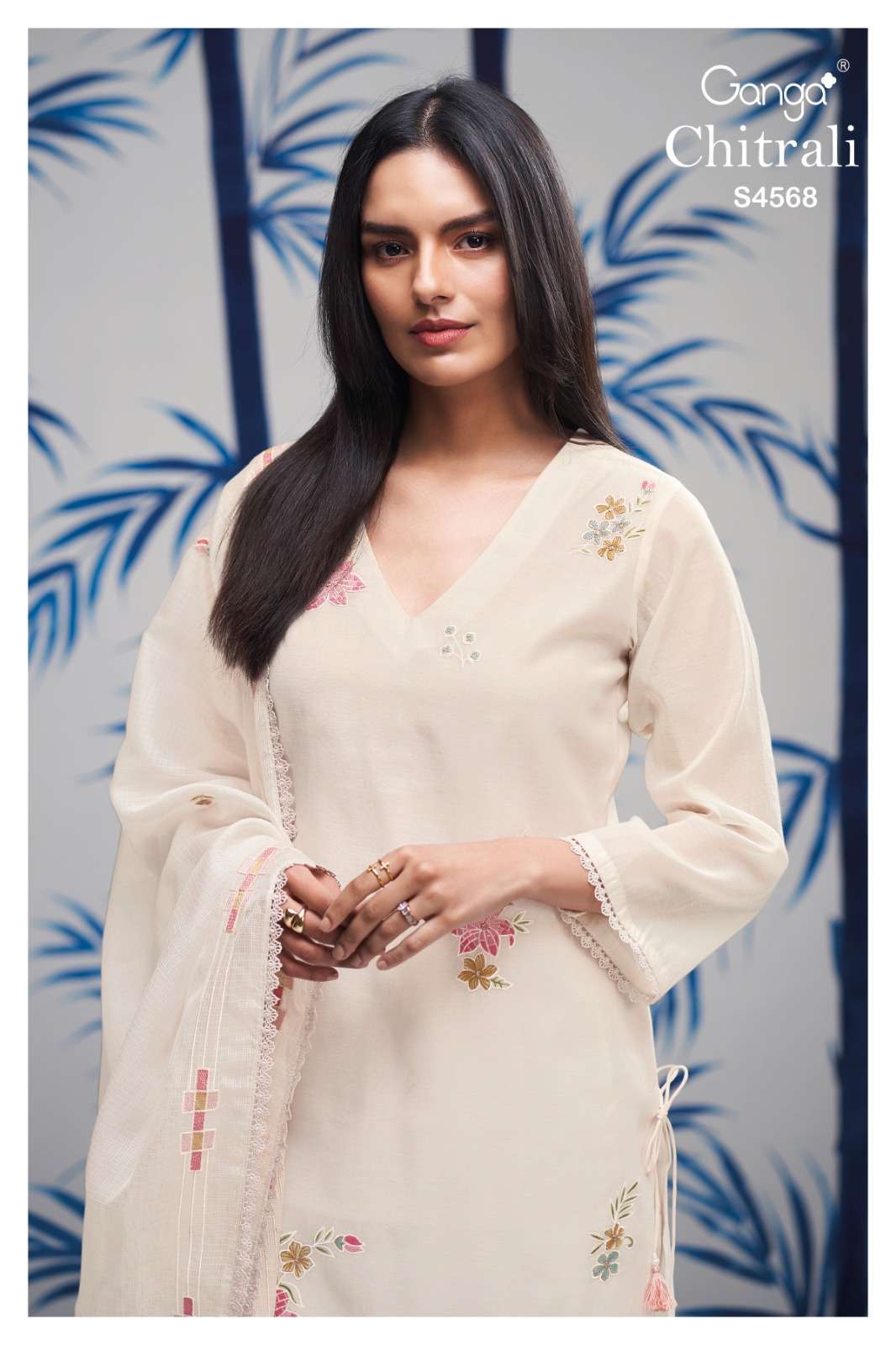 Ganga Fashion Chitrali 4568 Chanderi Salwar Suit Set Wholesale