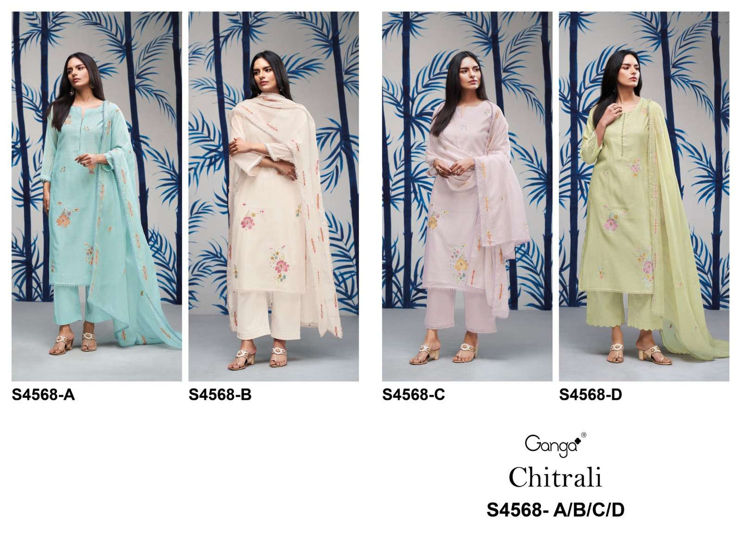 Ganga Fashion Chitrali 4568 Chanderi Salwar Suit Set Wholesale