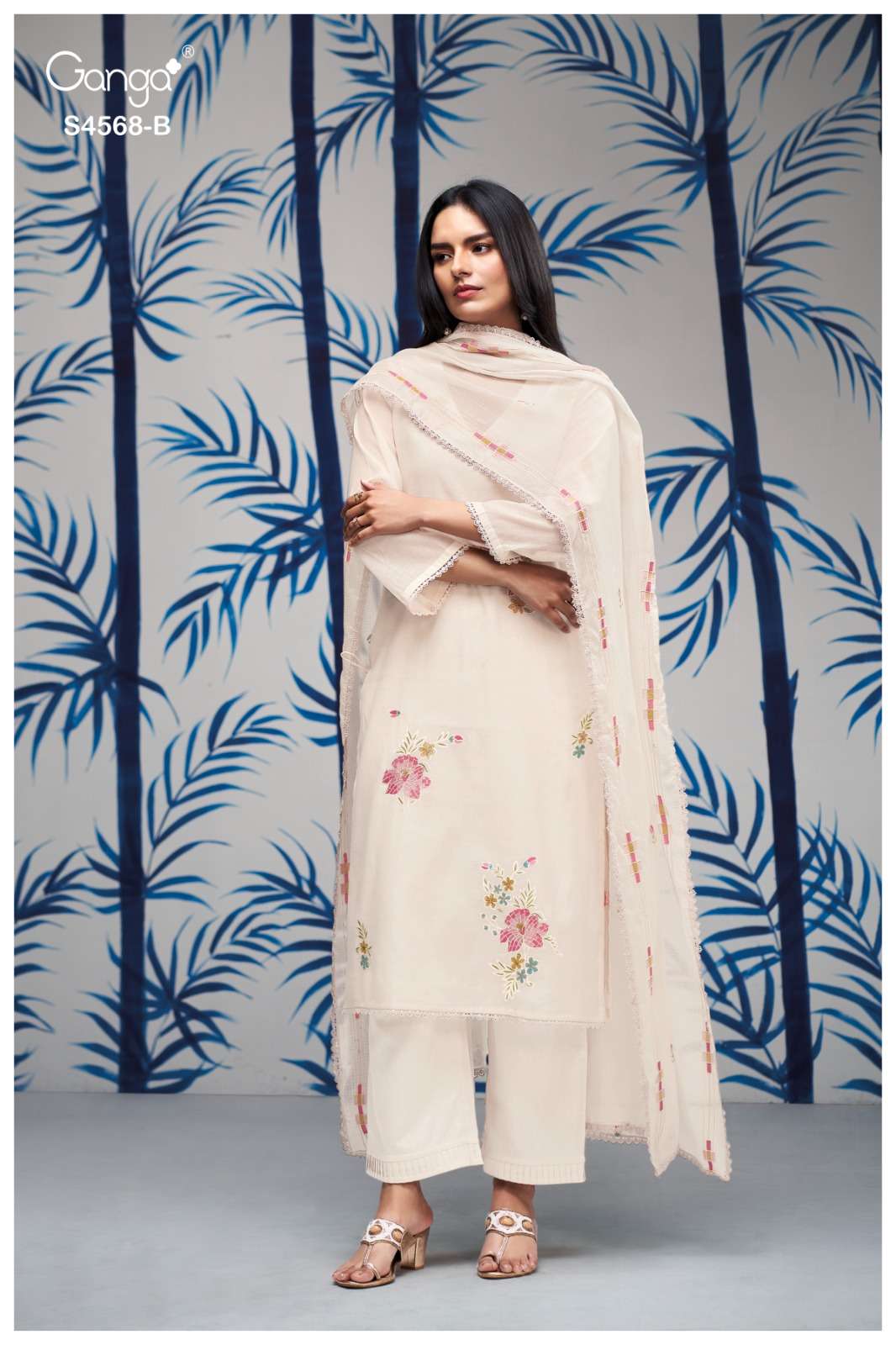 Ganga Fashion Chitrali 4568 Chanderi Salwar Suit Set Wholesale