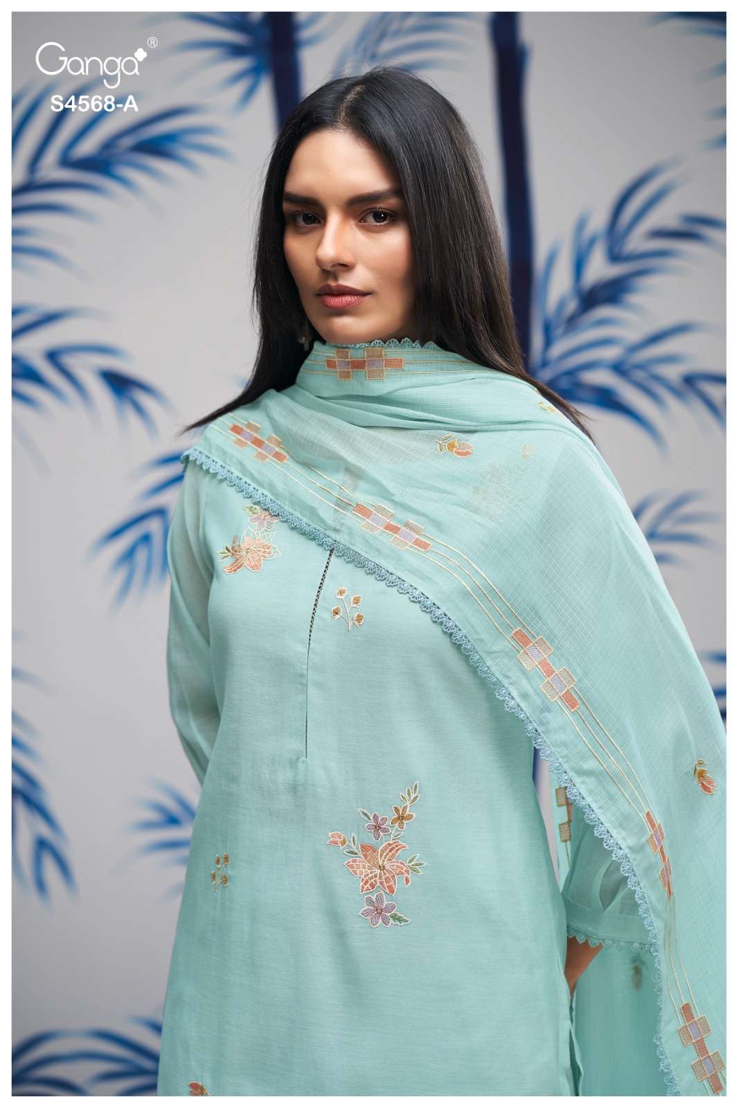 Ganga Fashion Chitrali 4568 Chanderi Salwar Suit Set Wholesale