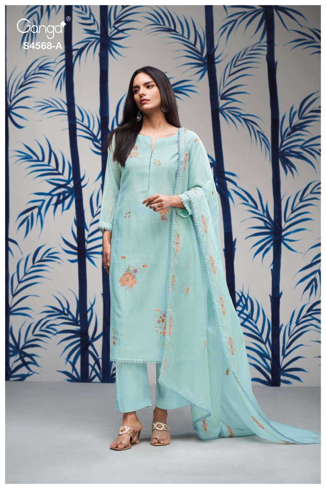 Ganga Fashion Chitrali 4568 Chanderi Salwar Suit Set Wholesale