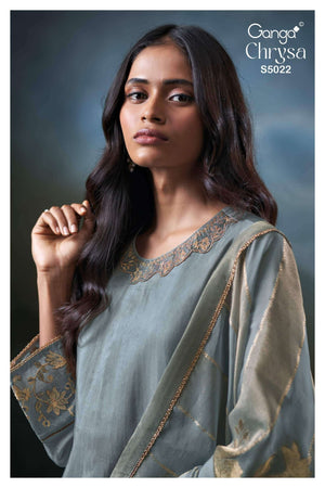 Ganga Fashion Chrysa 5022 Premium Bemberg Silk Embroidered Pakistani Suit - Amrah Wholesale