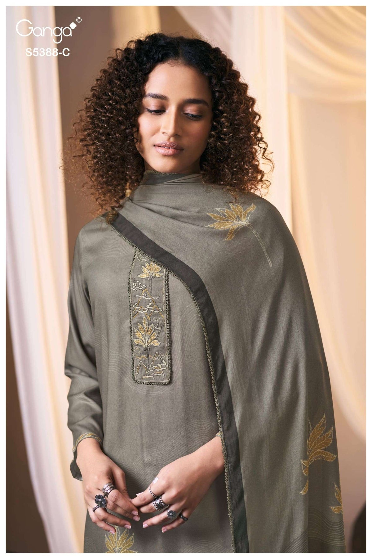 Ganga Fashion Cielsa 5388 Pure Wool Pashmina Dress Material