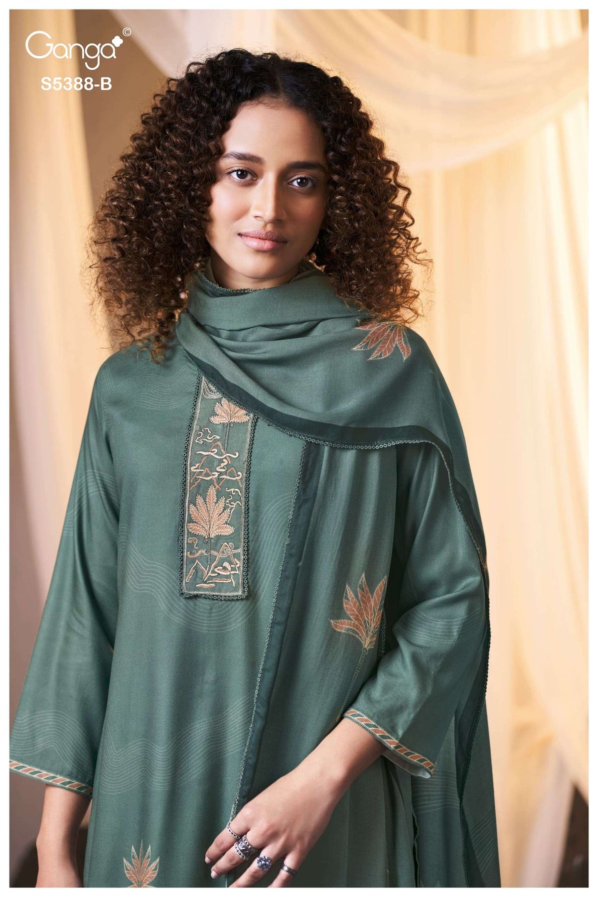 Ganga Fashion Cielsa 5388 Pure Wool Pashmina Dress Material