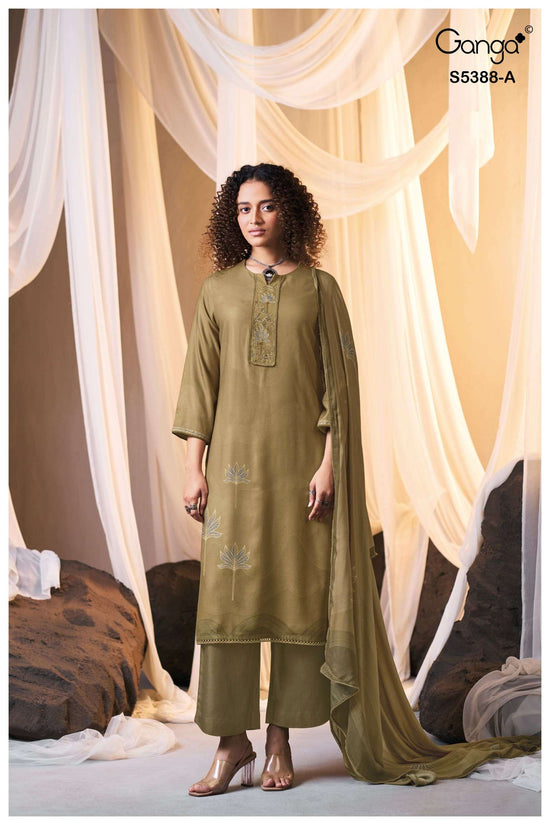 Ganga Fashion Cielsa 5388 Pure Wool Pashmina Dress Material