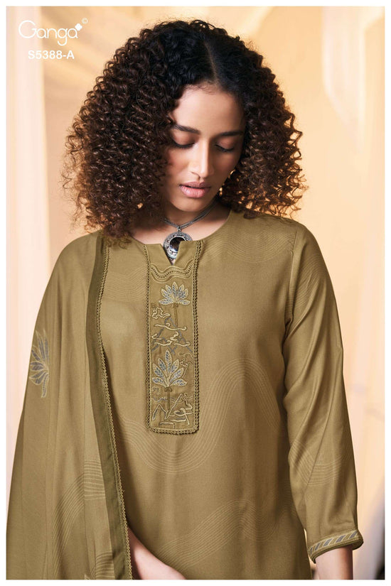 Ganga Fashion Cielsa 5388 Pure Wool Pashmina Dress Material