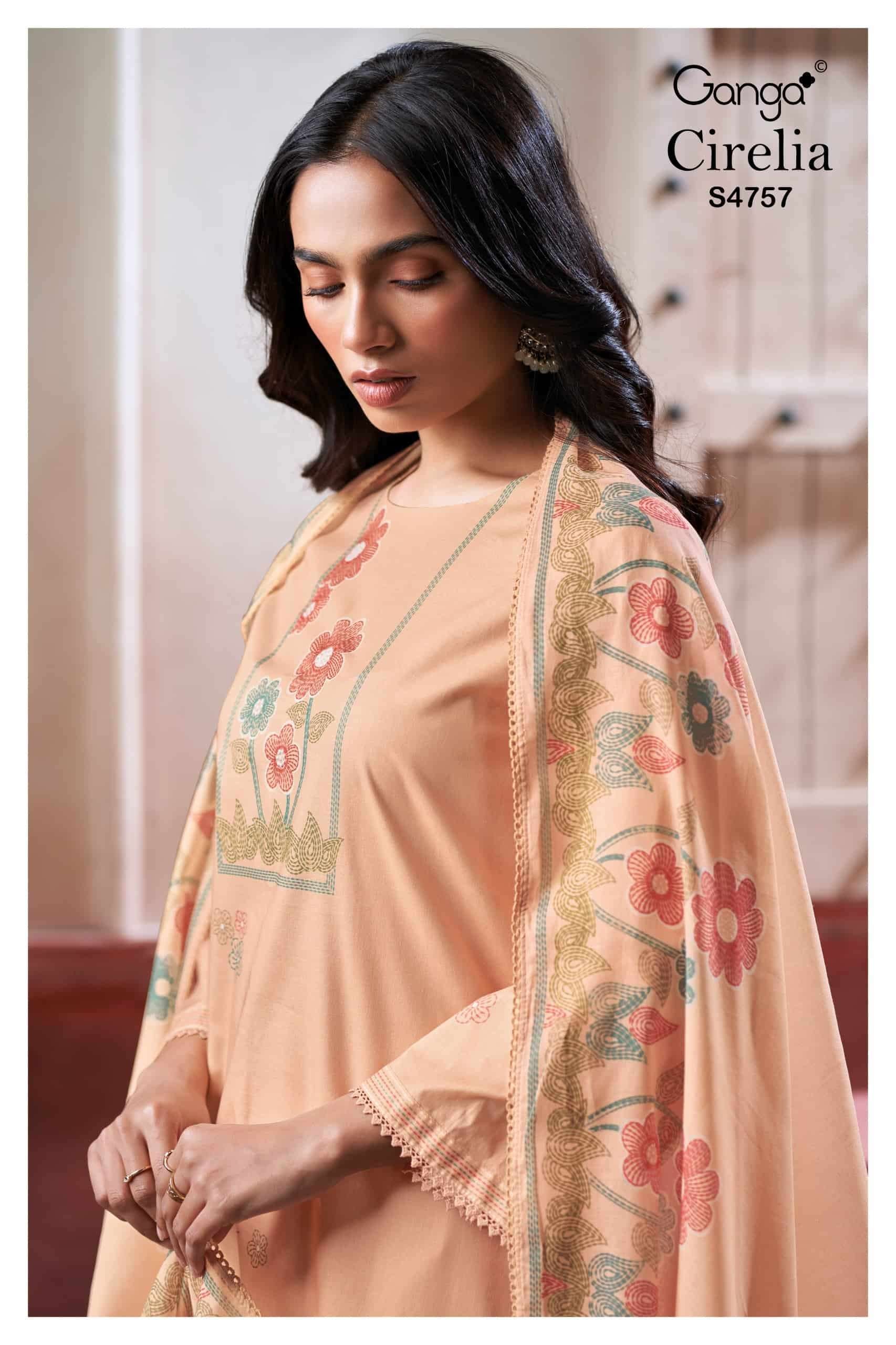Ganga Fashion Cirelia 4757 Dress Material Wholesale Catalogue